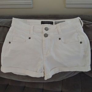 Aeropostale high waisted shorties in white: size 2